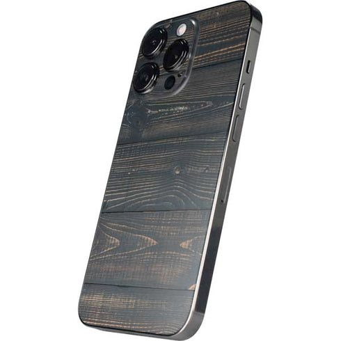 Black Painted Wood iPhone 14 Pro Skin